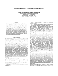 Question Answering Based on Temporal Inference Sanda Harabagiu