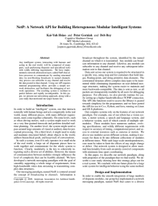 NetP: A Network API for Building Heterogeneous Modular Intelligent Systems