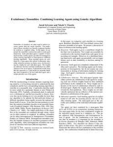 Evolutionary Ensembles: Combining Learning Agents using Genetic Algorithms