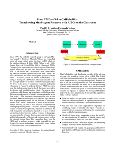 From CMDash’05 to CMRoboBits : Paul E. Rybski and Manuela Veloso introduction