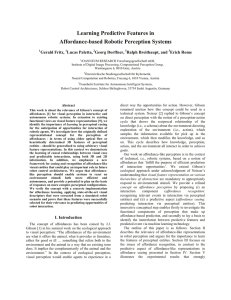 Learning Predictive Features in Affordance-based Robotic Perception Systems Gerald Fritz, Lucas Paletta,