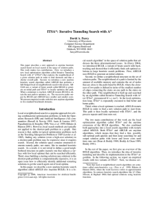 ITSA*: Iterative Tunneling Search with A* David A. Furcy