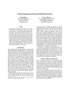 Domain-Independent Structured Duplicate Detection Rong Zhou Eric A. Hansen