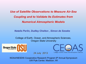 Use of Satellite Observations to Measure Air-Sea Numerical Atmospheric Models