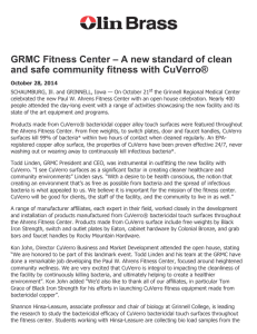 GRMC Fitness Center – A new standard of clean