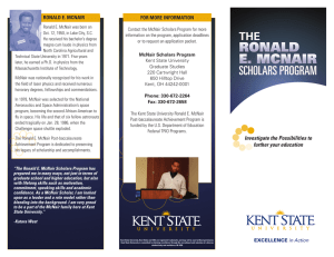 RONAld E. McNAIR FOR MORE INFORMATION