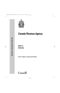 Canada Revenue Agency 2009–10 Estimates TES