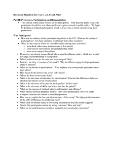 Discussion Questions for 17.317, U.S. Social Policy