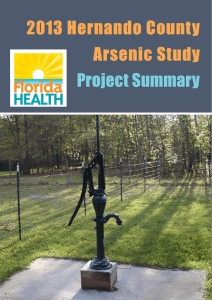 2013 Hernando County Arsenic Study Project Summary Page i