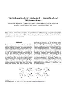 )-microbiotol and The ﬁrst enantioselective synthesis of ( (+)-b-microbiotene Adusumilli Srikrishna,