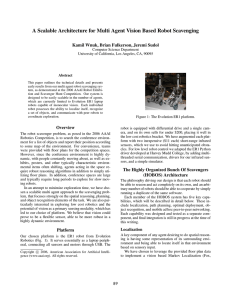 A Scalable Architecture for Multi Agent Vision Based Robot Scavenging