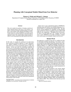 Planning with Conceptual Models Mined from User Behavior