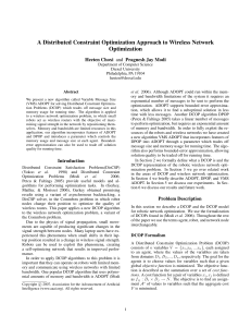 A Distributed Constraint Optimization Approach to Wireless Network Optimization