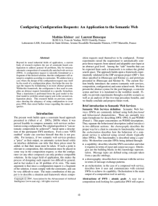 Configuring Configuration Requests: An Application to the Semantic Web Mathias Kleiner