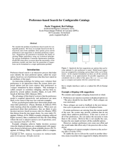 Preference-based earch for Configurable Catalogs Paolo Viappiani, Boi Faltings