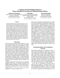 Cognition-Oriented Building Blocks of Future Benchmark Scenarios for Humanoid Home Robots