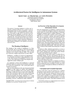 Architectural Factors for Intelligence in Autonomous Systems