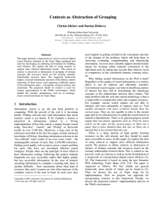 Contexts as Abstraction of Grouping Christo Dichev and Darina Dicheva