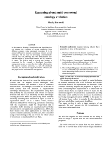 Reasoning about multi-contextual ontology evolution Maciej Zurawski