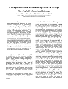 Looking for Sources of Error in Predicting Student’s Knowledge