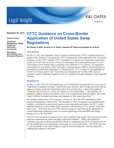 CFTC Guidance on Cross-Border Application of United States Swap Regulations