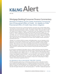 Alert K&amp;LNG Mortgage Banking/Consumer Finance Commentary