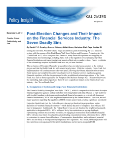 Post-Election Changes and Their Impact on the Financial Services Industry: The