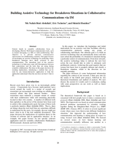 Building Assistive Technology for Breakdown Situations in Collaborative Communications via IM