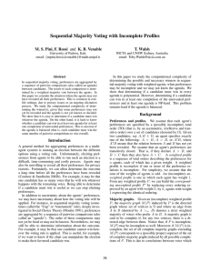 Sequential Majority Voting with Incomplete Profiles M. S. Pini, F. Rossi