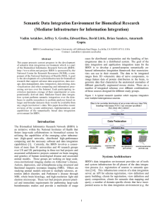 Semantic Data Integration Environment for Biomedical Research