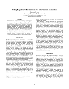 Using Regulatory Instructions for Information Extraction Thomas Y. Lee