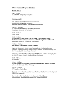 IAAI-12 Technical Program Schedule