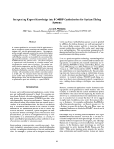 Integrating Expert Knowledge into POMDP Optimization for Spoken Dialog Systems