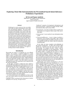 Exploring Client-Side Instrumentation for Personalized Search Intent Inference: Preliminary Experiments