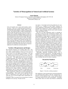 Varieties of Metacognition in Natural and Artificial Systems Aaron Sloman