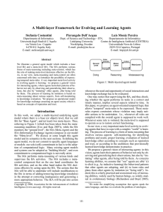 A Multi-layer Framework for Evolving and Learning Agents Stefania Costantini Pierangelo Dell’Acqua