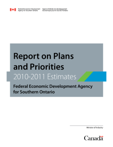 Report on Plans and Priorities 2010-2011 Estimates Federal Economic Development Agency