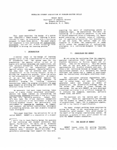 MODELLING STUDENT ACQUISITION OF PROBLEM-SOLVING SKILLS Robert Smith Department of Computer Science