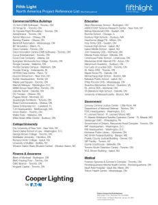 Fifth Light North America Project Reference List Commercial/Office Buildings Education