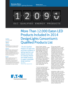 More Than 12,000 Eaton LED Products Included in 2014 DesignLights Consortium’s