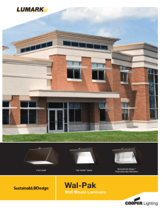 Wal-Pak Wall Mount Luminaire Borosilicate Glass / Full Cutoff