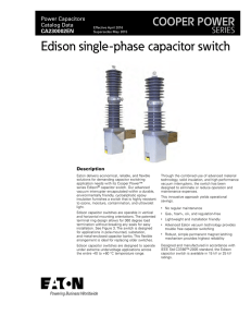 Edison single-phase capacitor switch COOPER POWER SERIES Power Capacitors