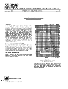 BRIEFS KILOVAR FROM THE POWER SYSTEMS CAPACITOR PLANT