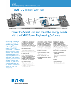 CYME 7.2 New Features with the CYME Power Engineering Software CYME