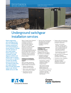 Underground switchgear installation services Eaton’s engineering