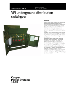 VFI underground distribution switchgear 285-10 General