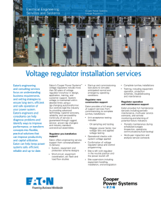 Voltage regulator installation services Eaton’s engineering