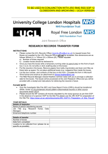 Joint Research Office RESEARCH RECORDS TRANSFER FORM – UCLH VERSION