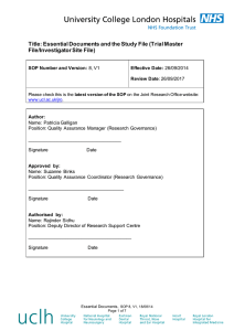 Title: Essential Documents and the Study File (Trial Master