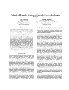 An Empirical Evaluation of Automated Knowledge Discovery in a Complex Domain